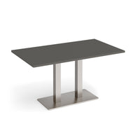 Eros rectangular dining table with twin uprights