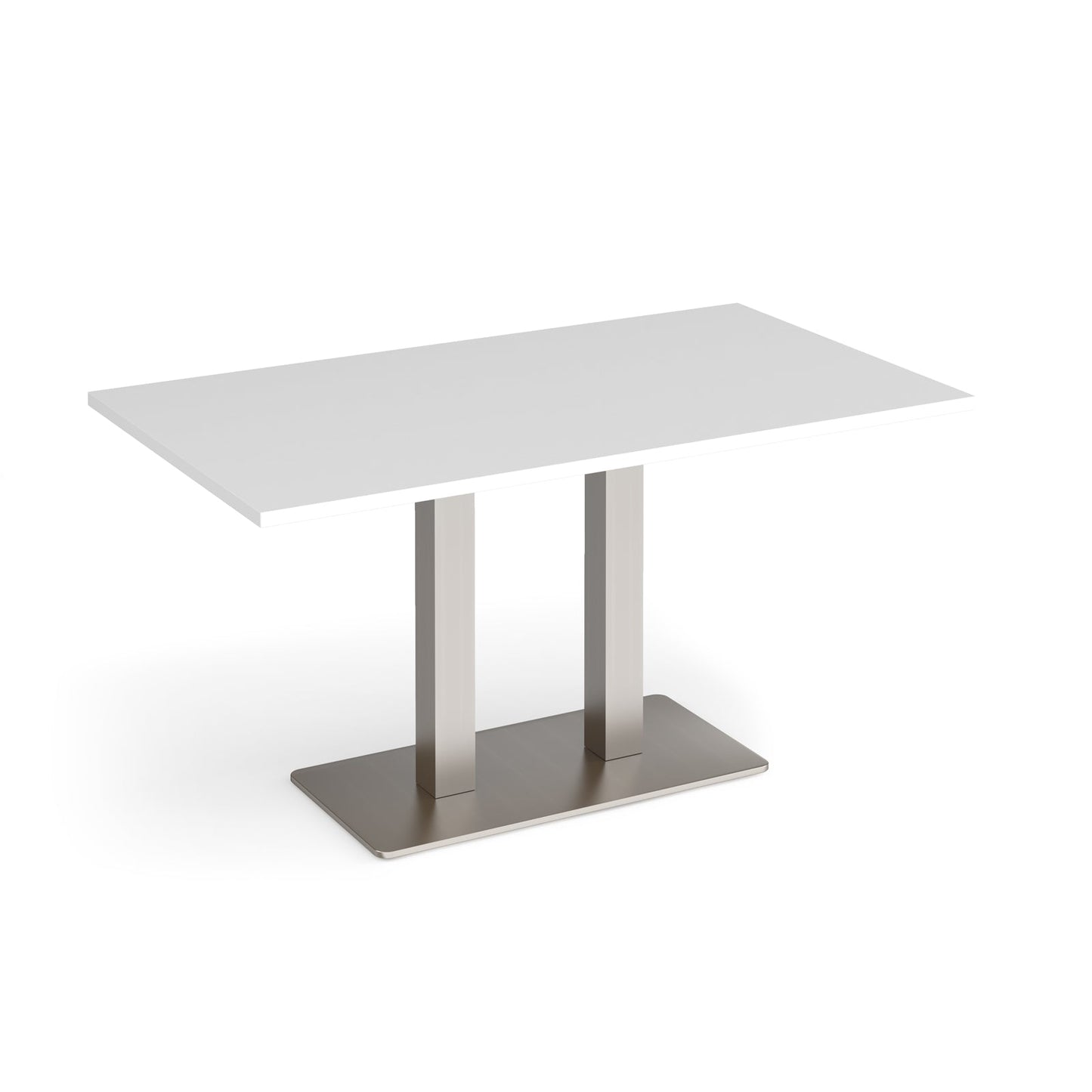 Eros rectangular dining table with twin uprights
