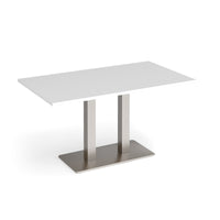 Eros rectangular dining table with twin uprights