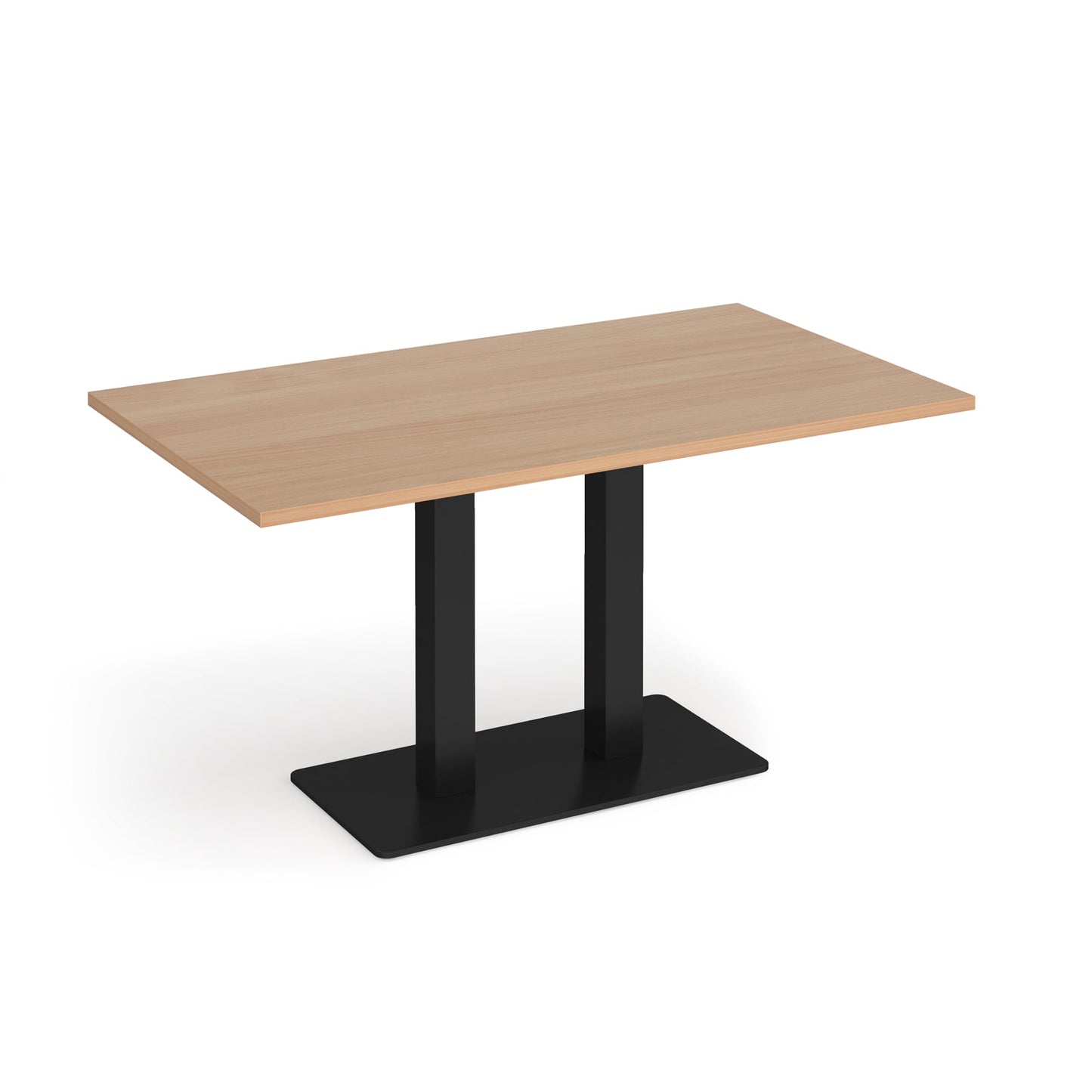 Eros rectangular dining table with twin uprights