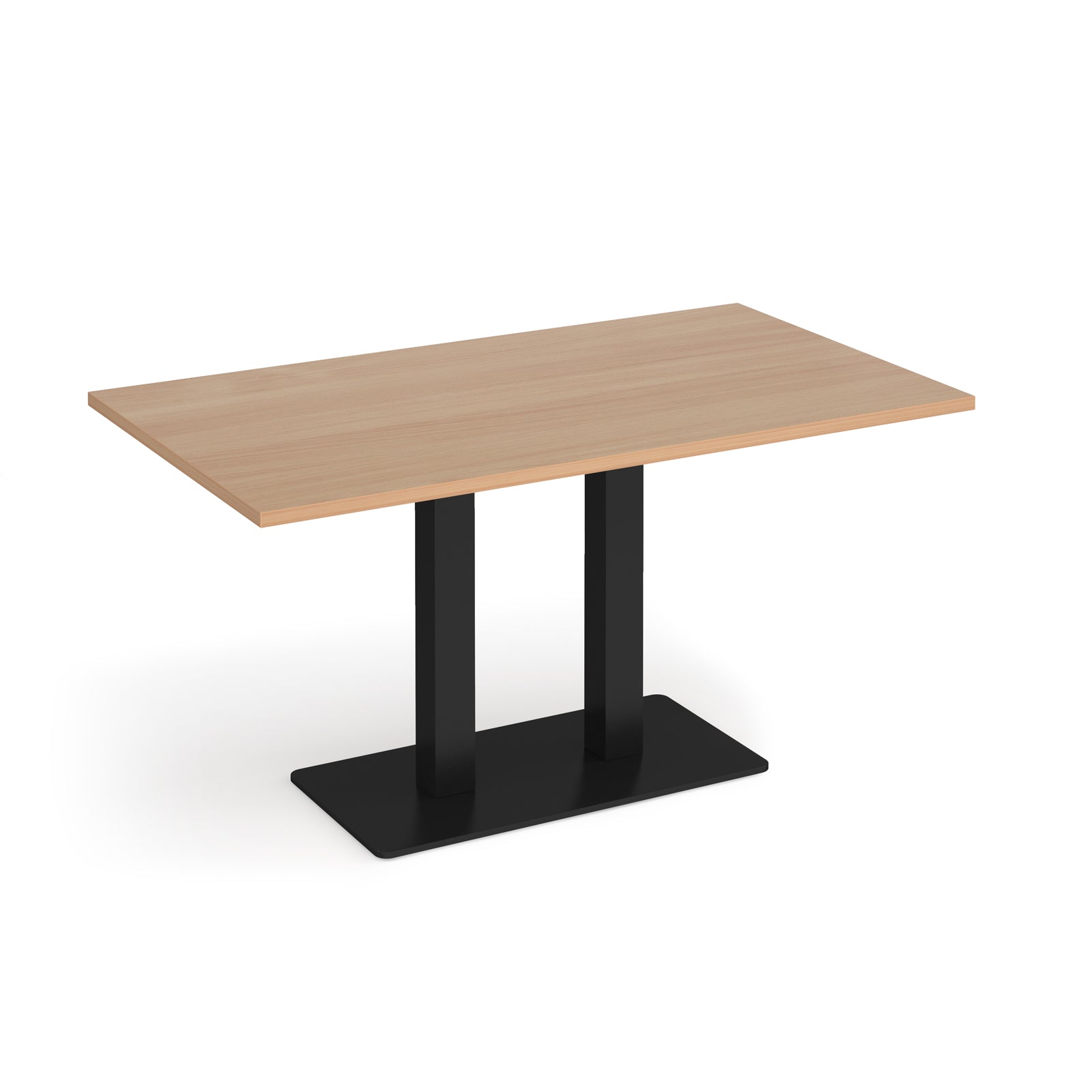 Eros rectangular dining table with twin uprights