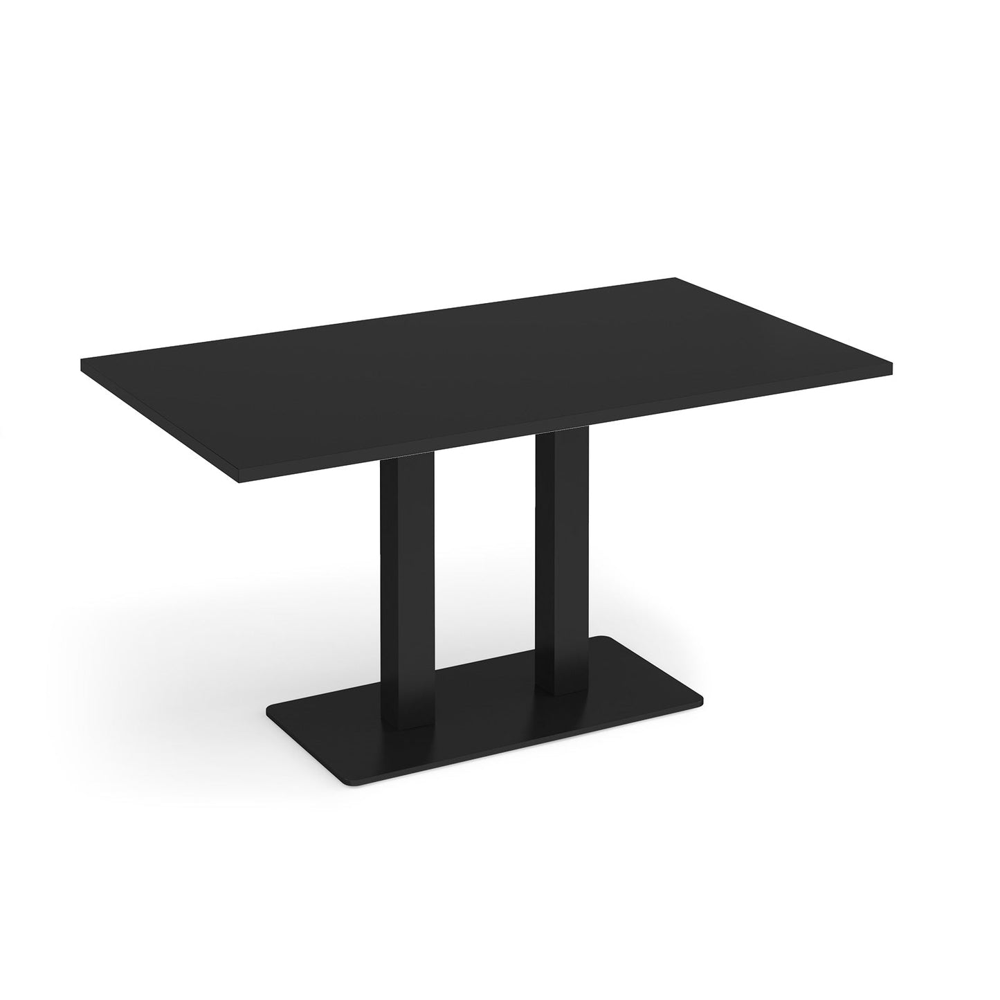 Eros rectangular dining table with twin uprights