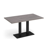 Eros rectangular dining table with twin uprights