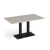 Eros rectangular dining table with twin uprights