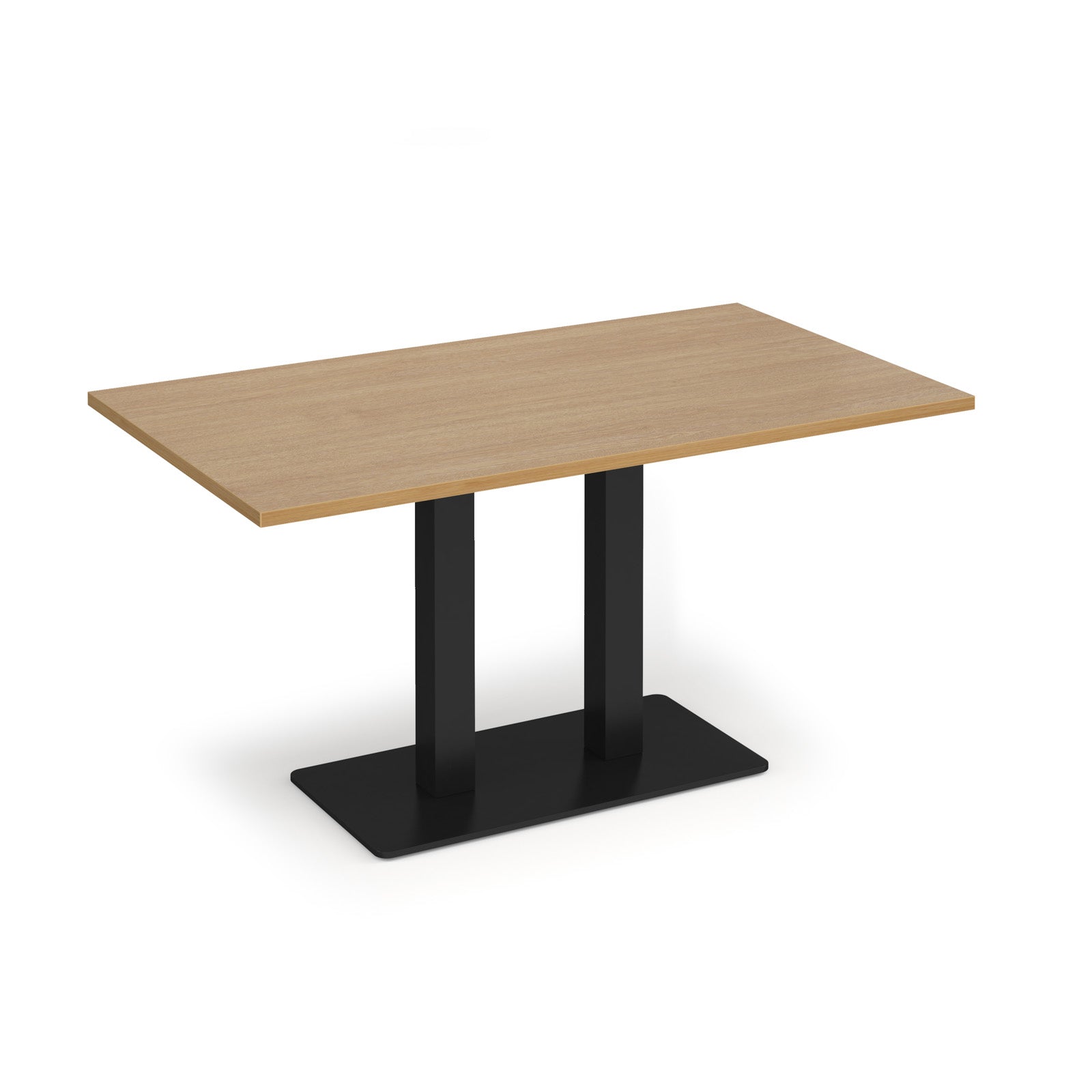 Eros rectangular dining table with twin uprights