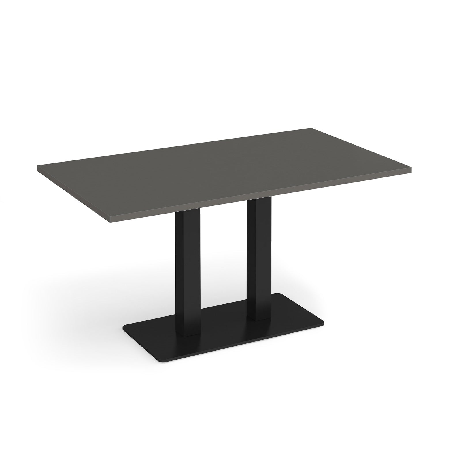 Eros rectangular dining table with twin uprights
