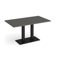 Eros rectangular dining table with twin uprights