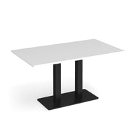 Eros rectangular dining table with twin uprights