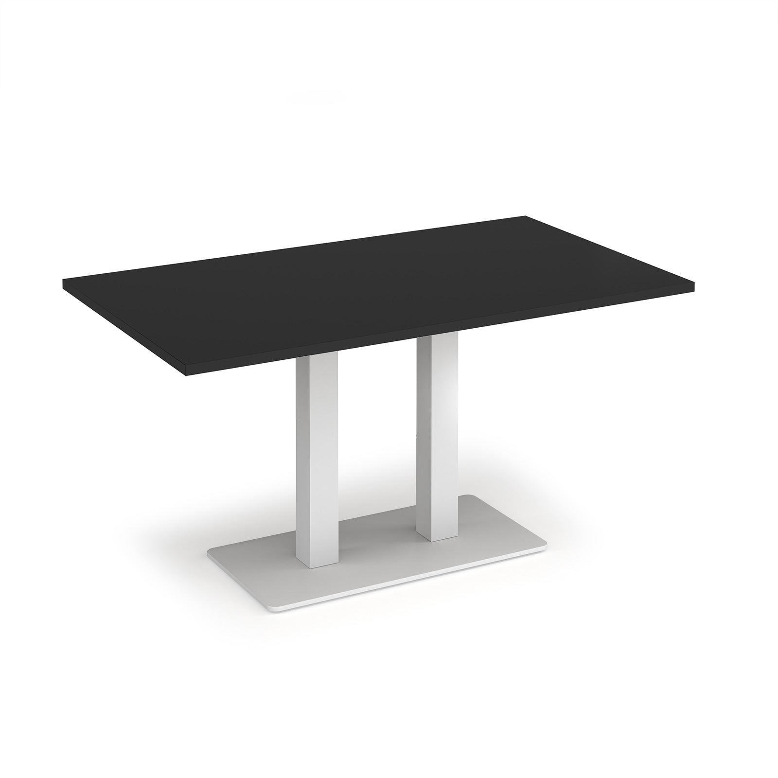 Eros rectangular dining table with twin uprights