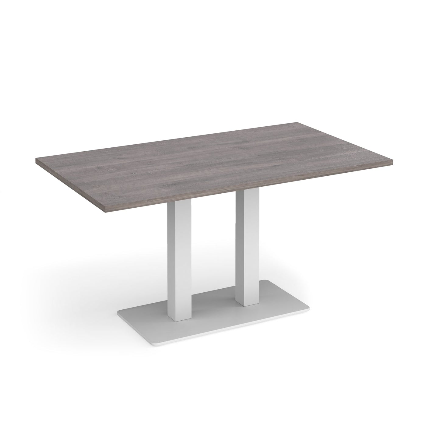Eros rectangular dining table with twin uprights