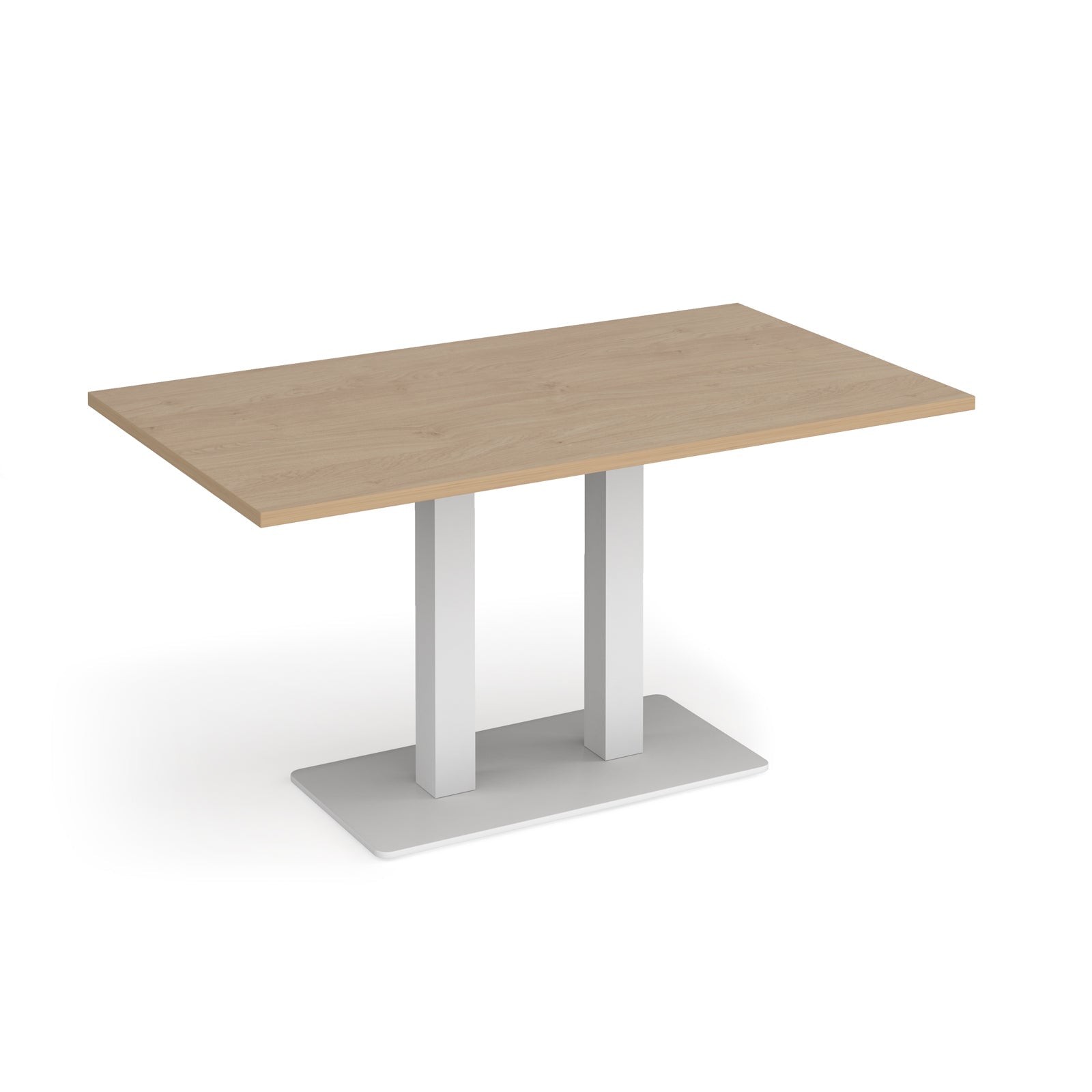 Eros rectangular dining table with twin uprights