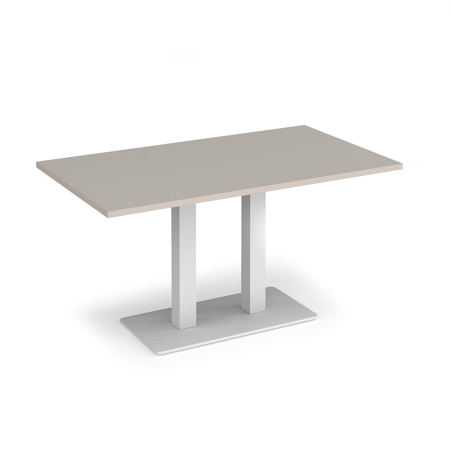 Eros rectangular dining table with twin uprights