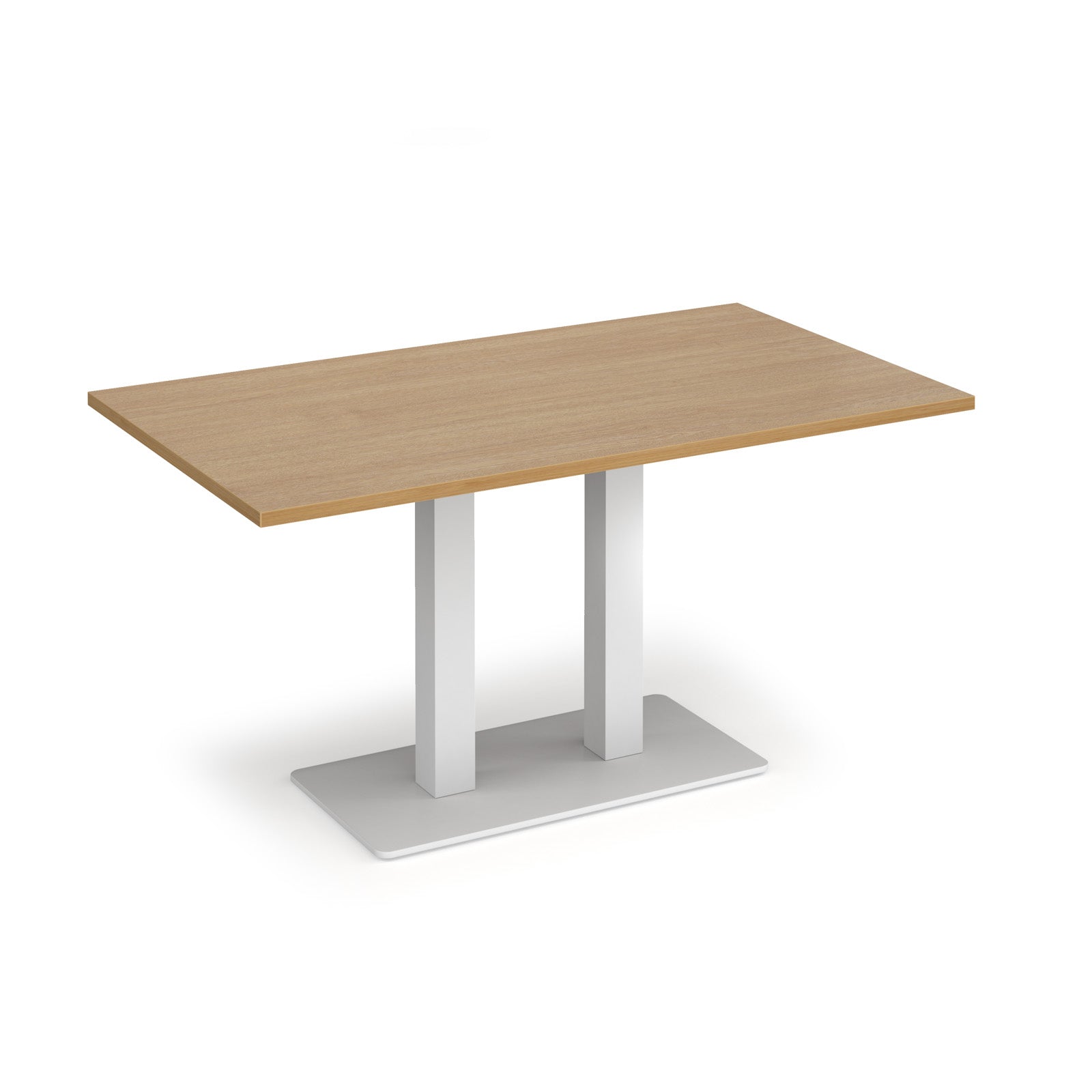 Eros rectangular dining table with twin uprights