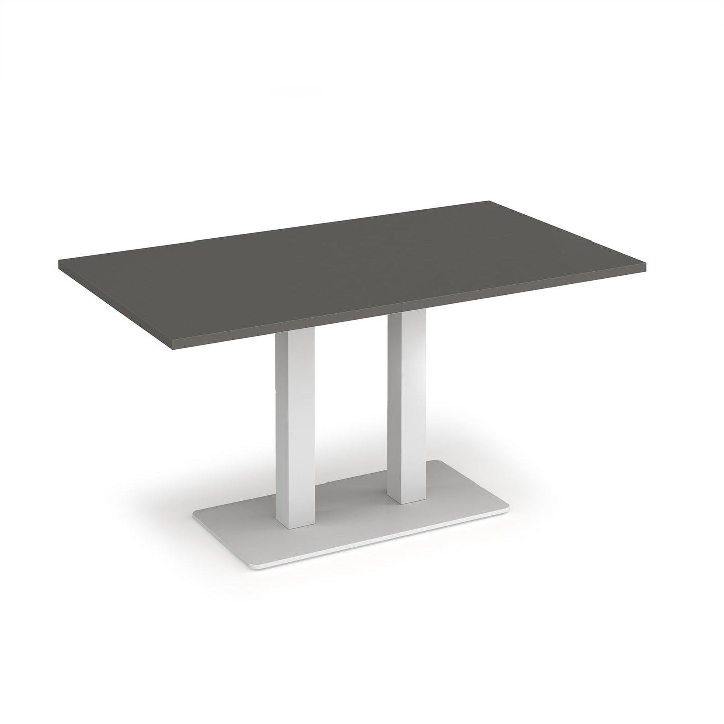 Eros rectangular dining table with twin uprights
