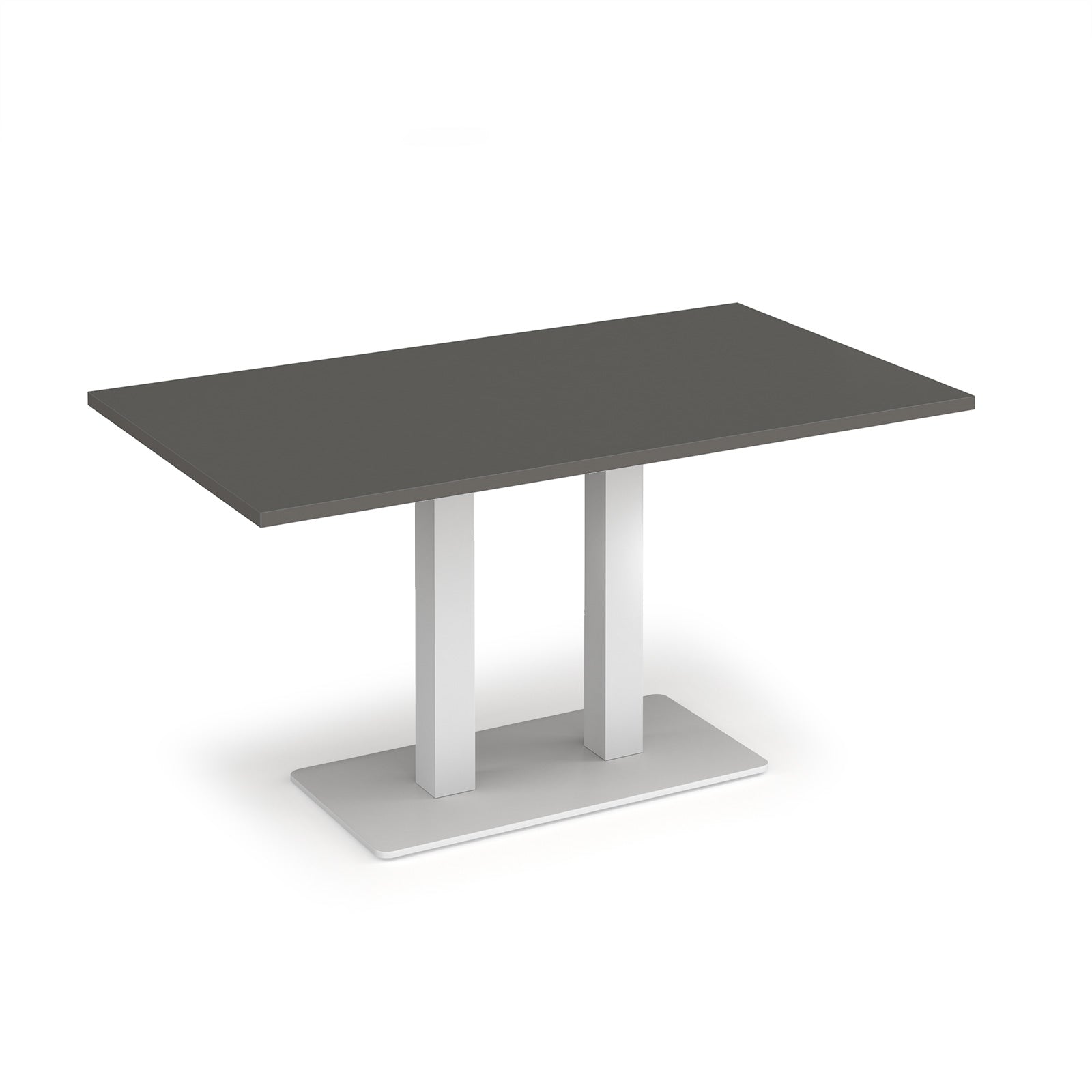 Eros rectangular dining table with twin uprights