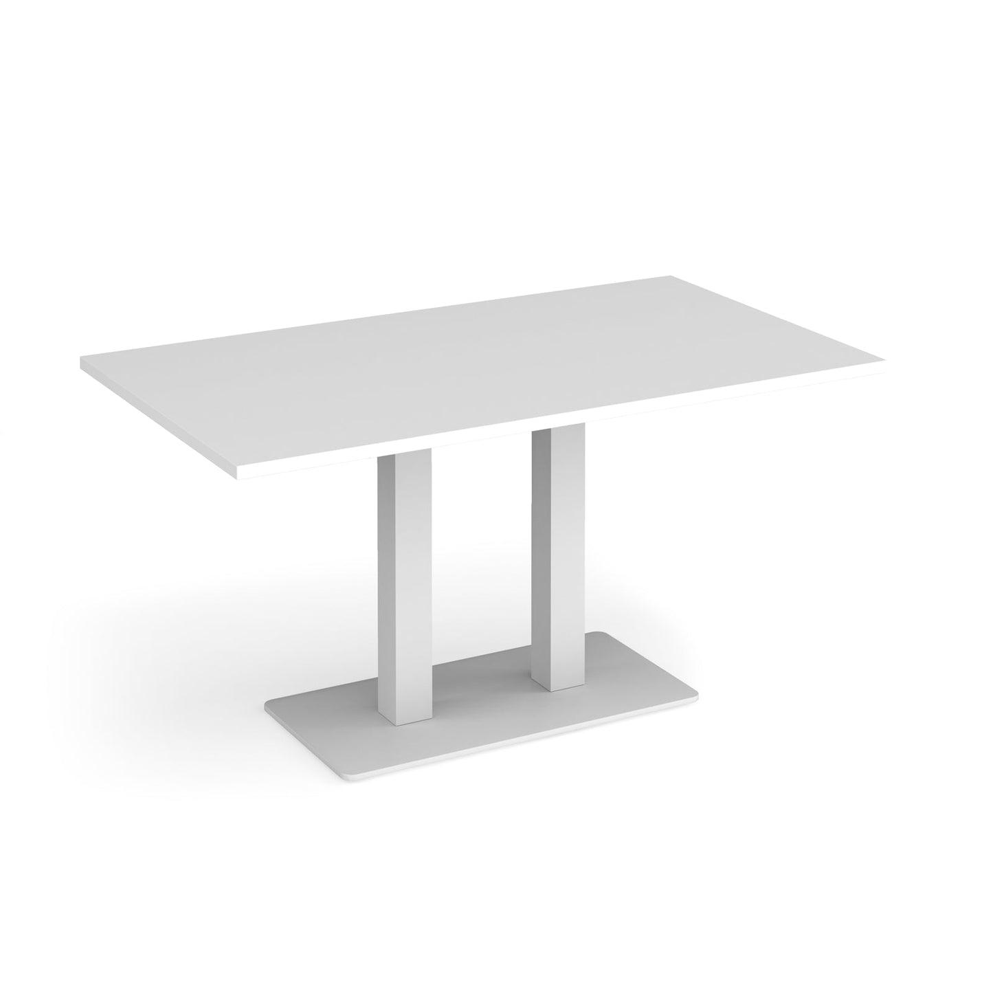Eros rectangular dining table with twin uprights