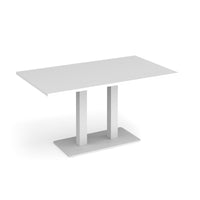 Eros rectangular dining table with twin uprights