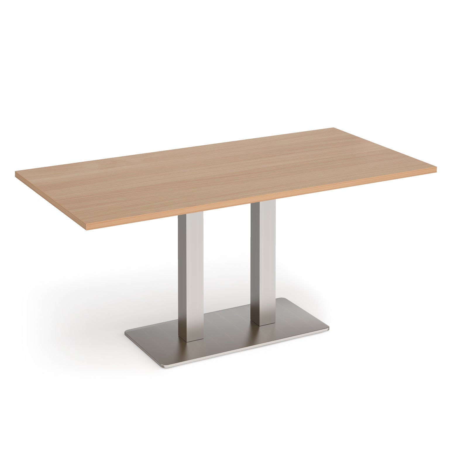 Eros rectangular dining table with twin uprights