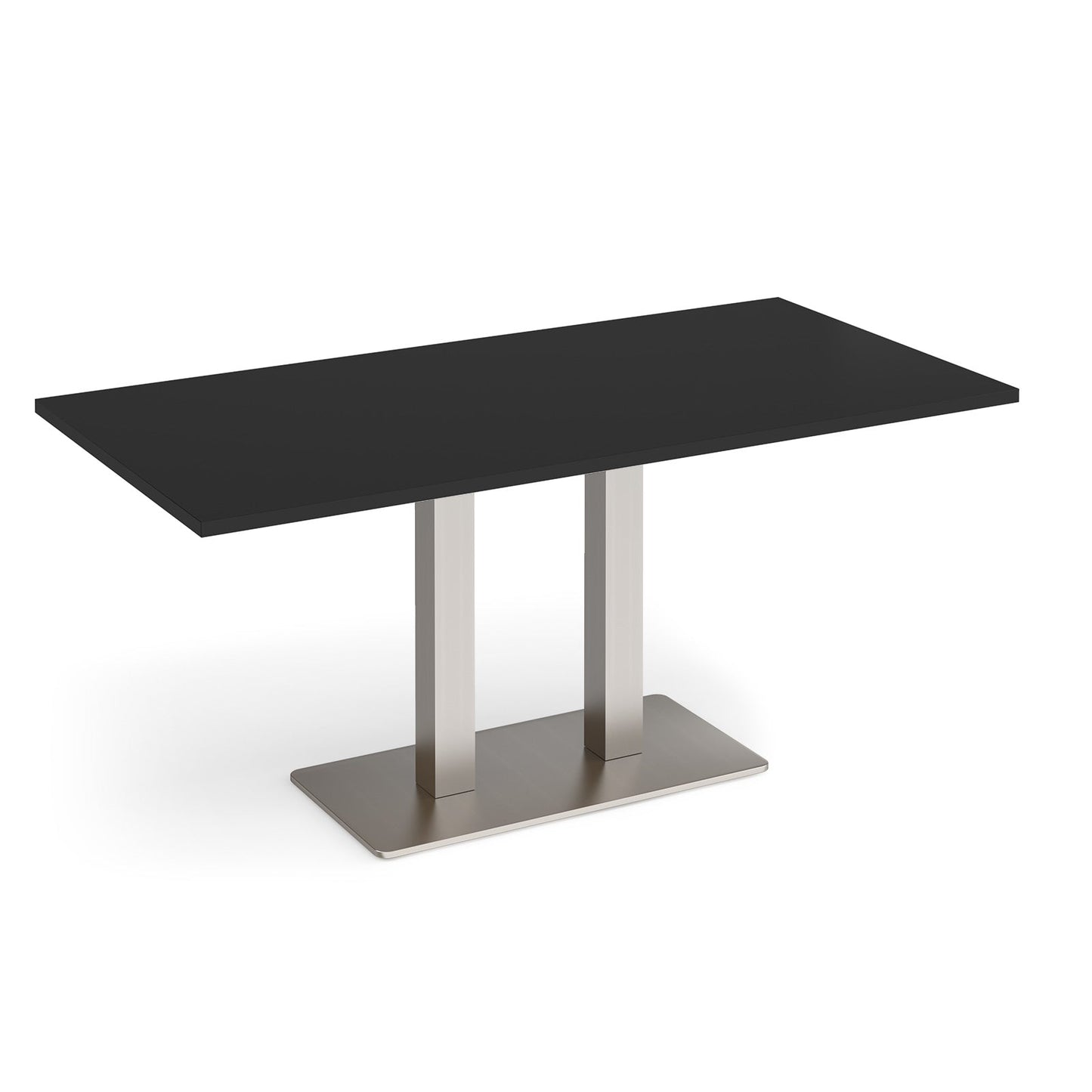Eros rectangular dining table with twin uprights