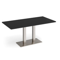 Eros rectangular dining table with twin uprights
