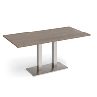Eros rectangular dining table with twin uprights