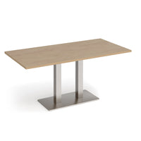 Eros rectangular dining table with twin uprights