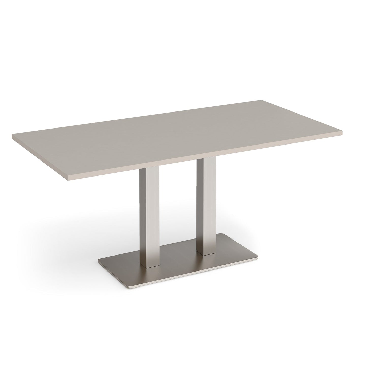 Eros rectangular dining table with twin uprights