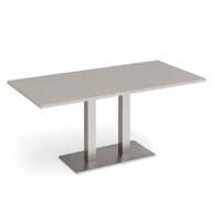 Eros rectangular dining table with twin uprights