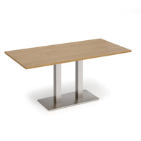 Eros rectangular dining table with twin uprights