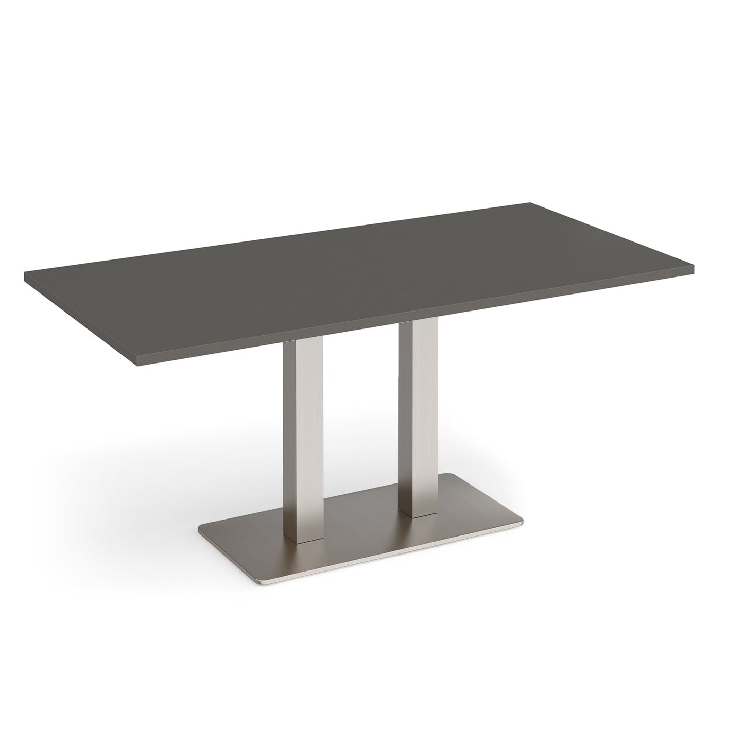 Eros rectangular dining table with twin uprights