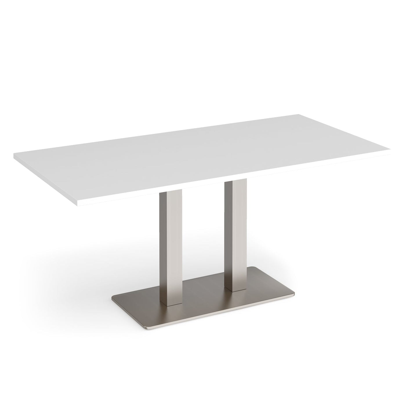 Eros rectangular dining table with twin uprights