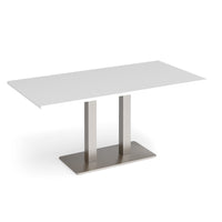 Eros rectangular dining table with twin uprights