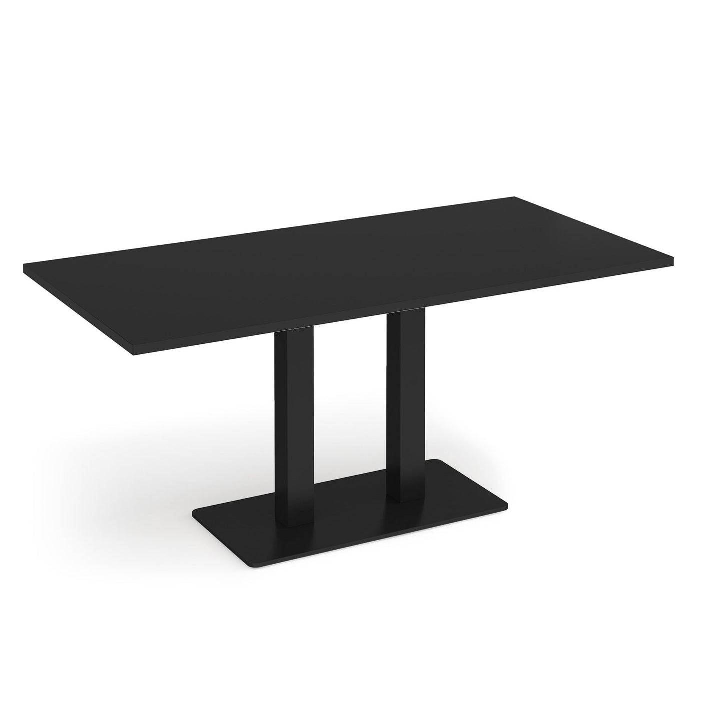 Eros rectangular dining table with twin uprights