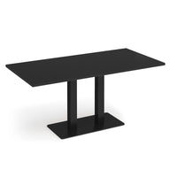 Eros rectangular dining table with twin uprights