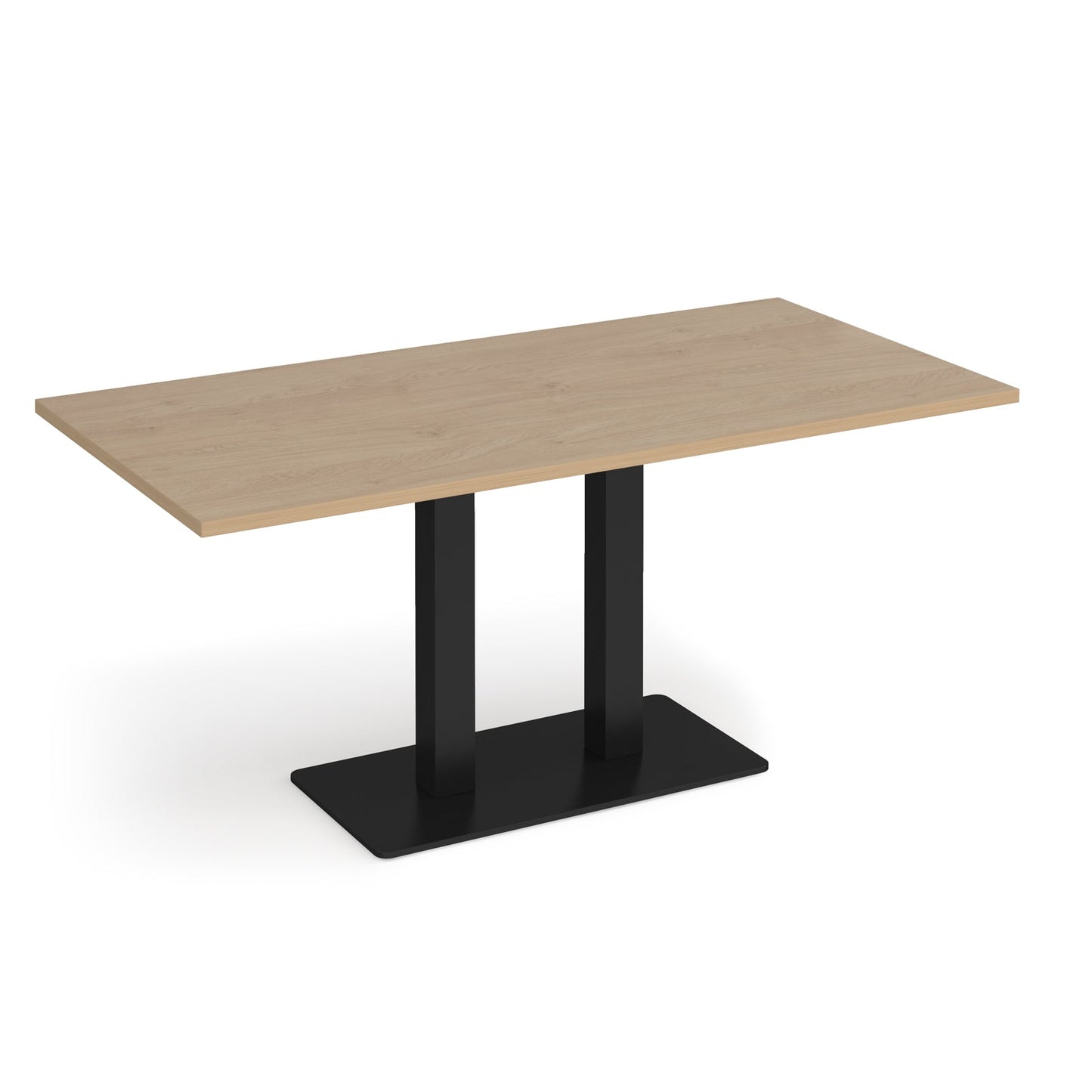 Eros rectangular dining table with twin uprights
