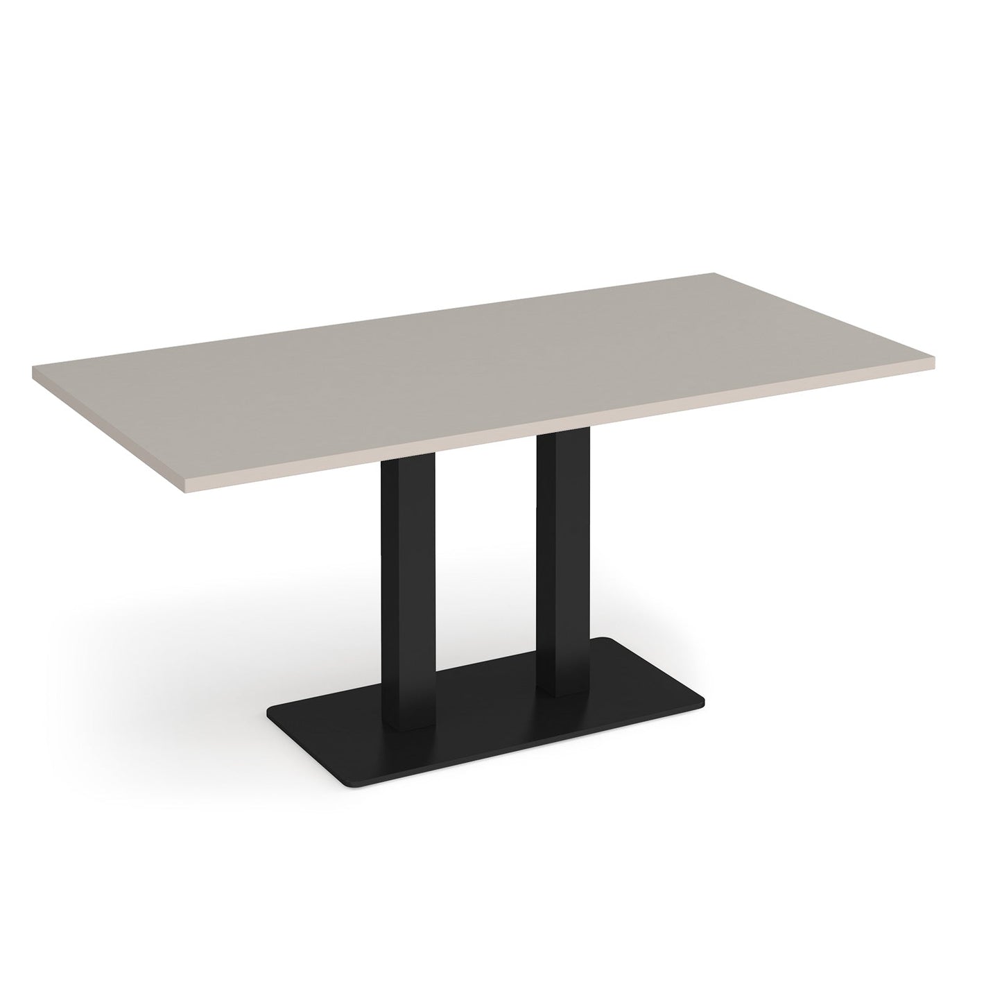 Eros rectangular dining table with twin uprights