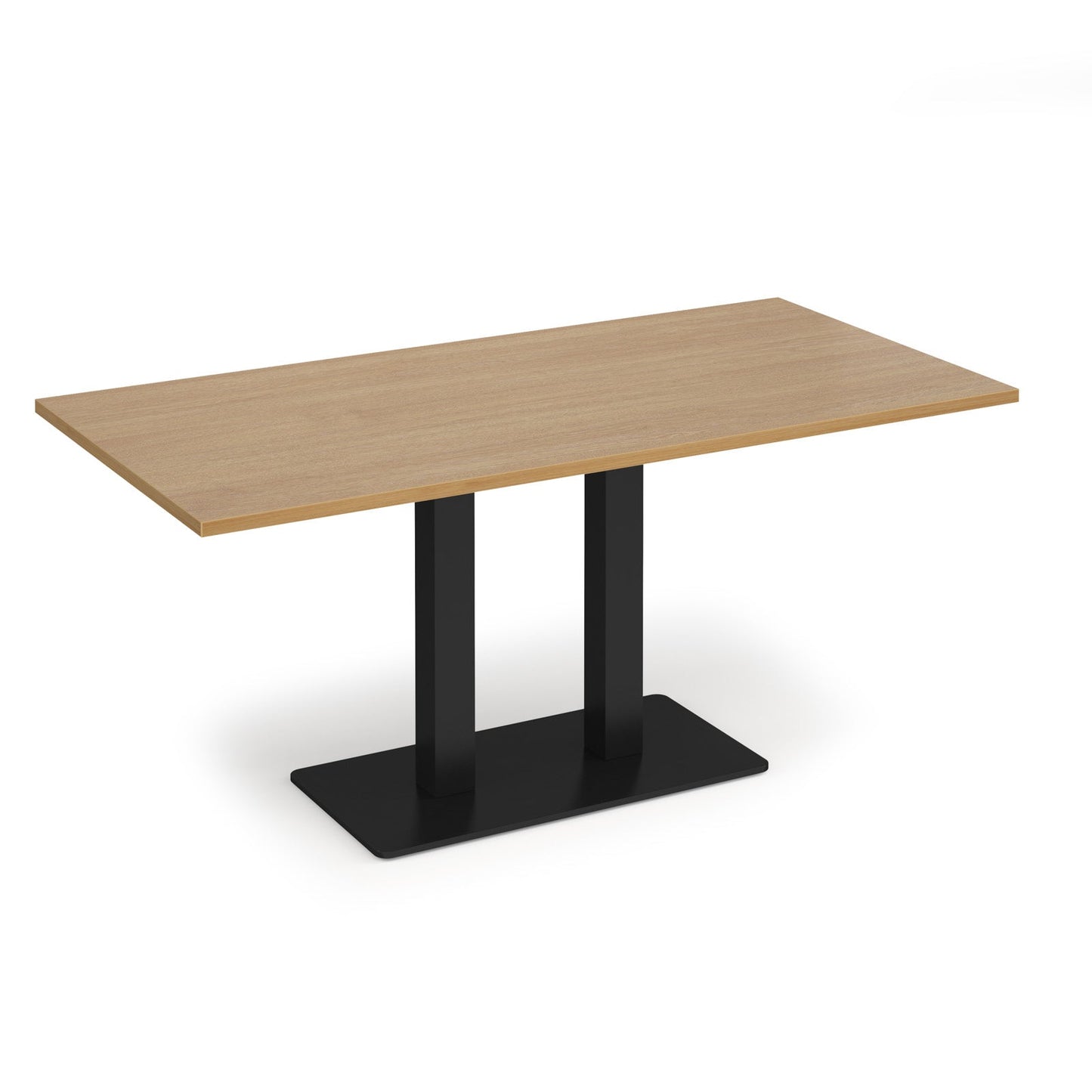 Eros rectangular dining table with twin uprights