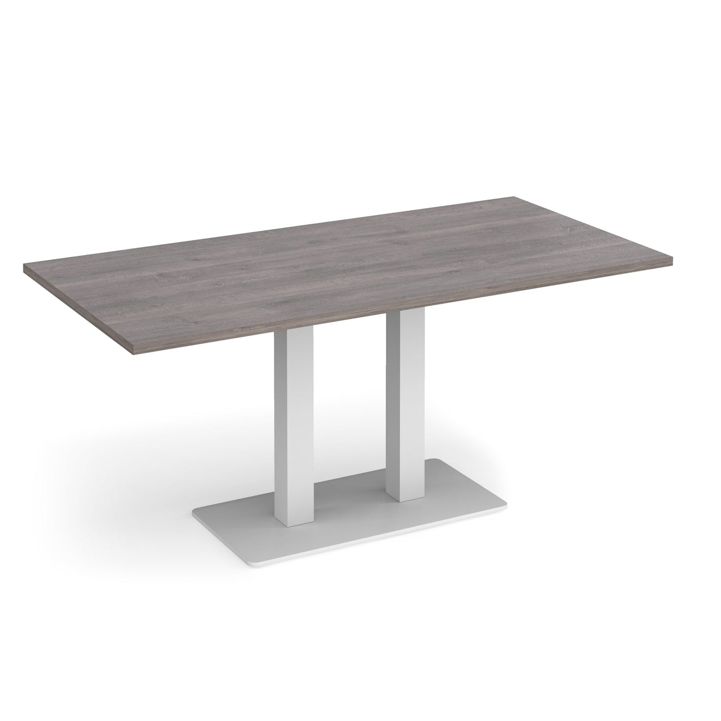 Eros rectangular dining table with twin uprights
