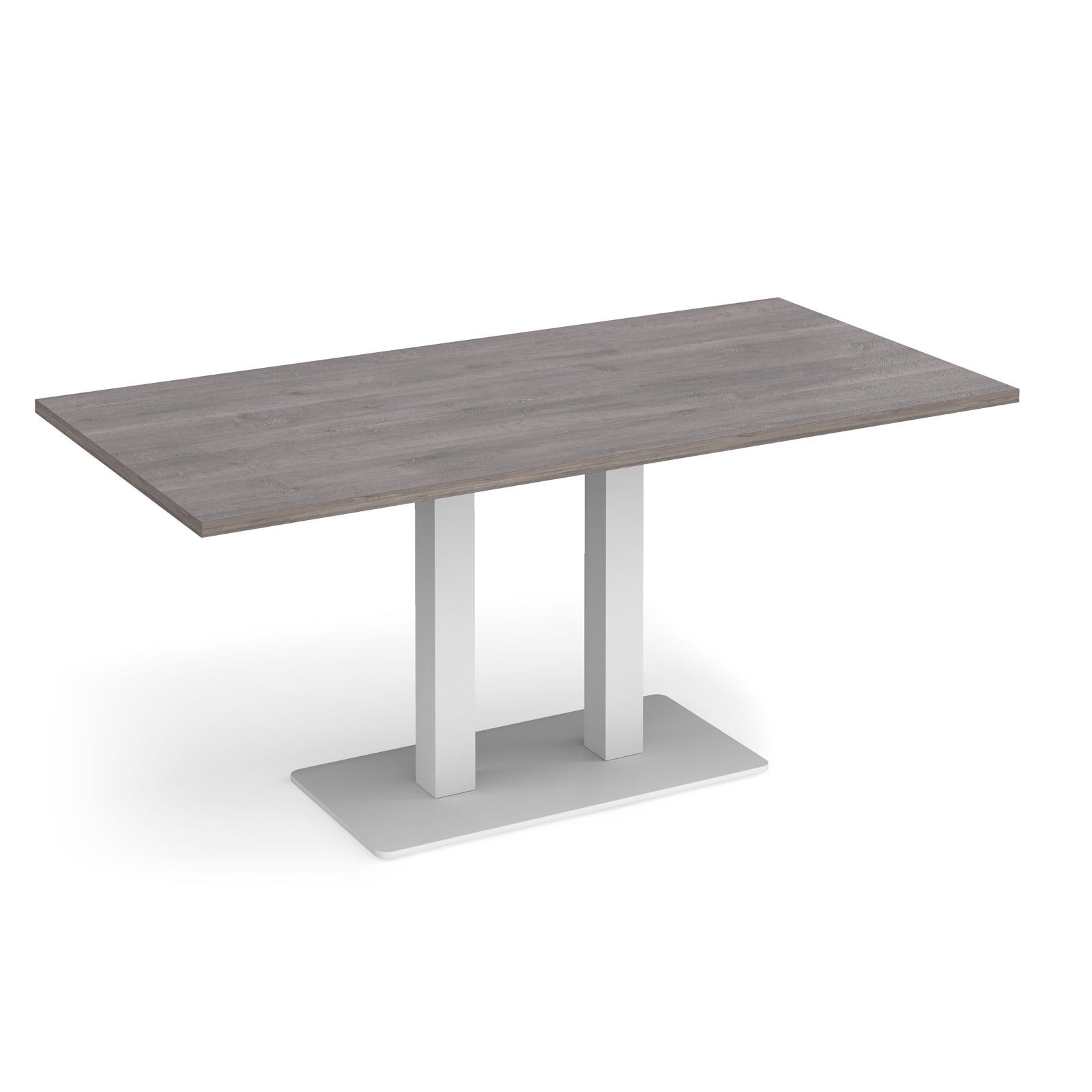 Eros rectangular dining table with twin uprights