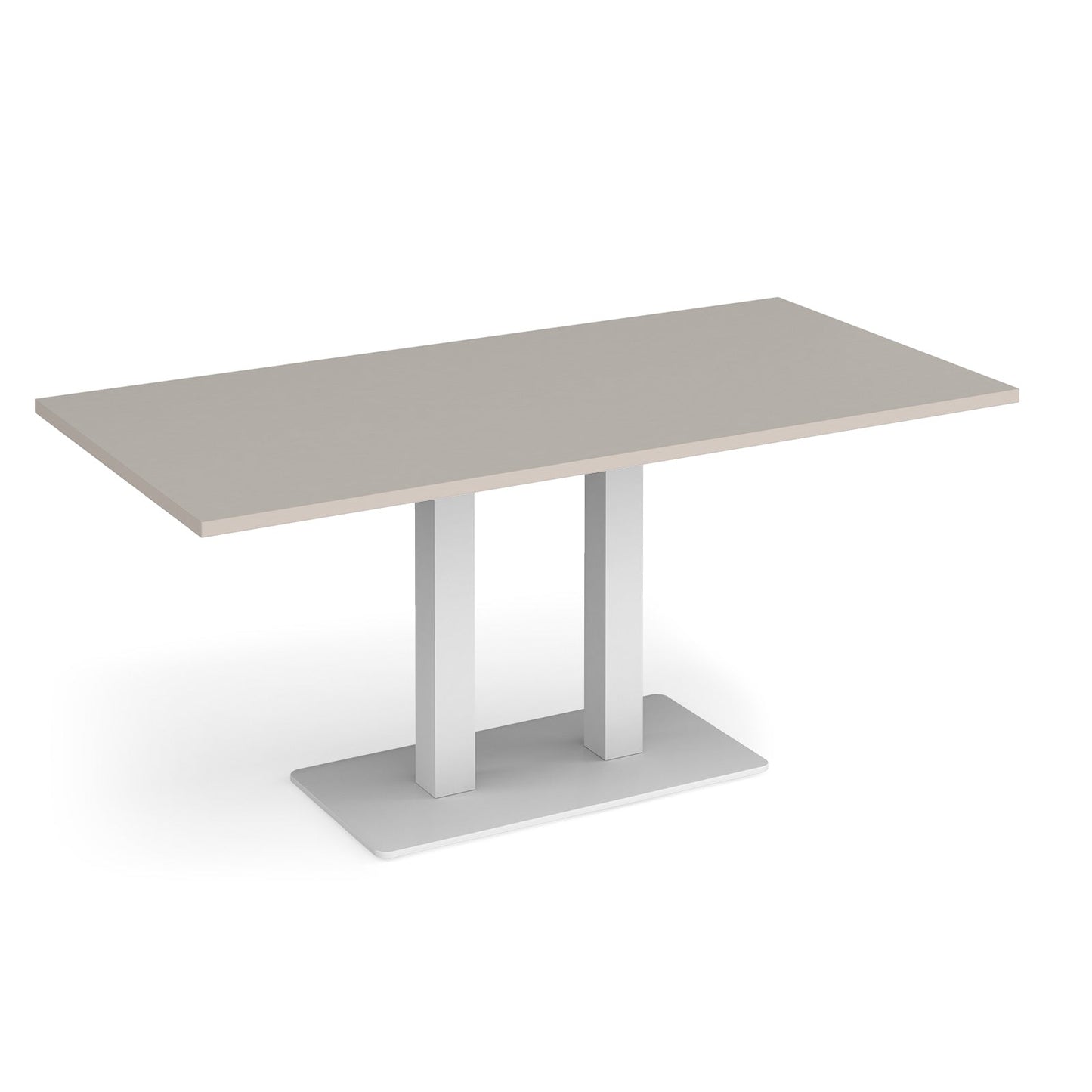 Eros rectangular dining table with twin uprights