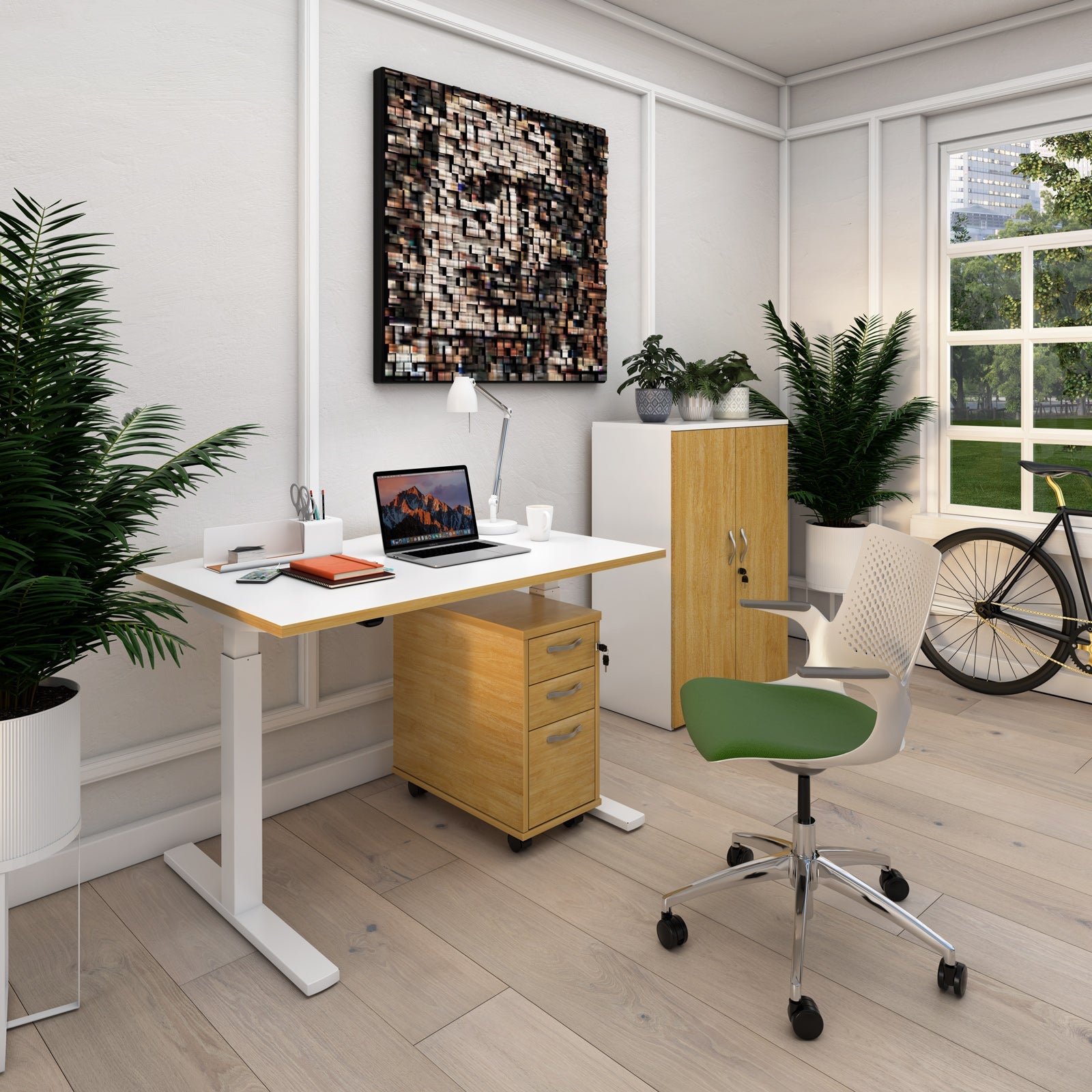 Elev8 Mono Straight Sit-Stand Desk 800Mm Deep
