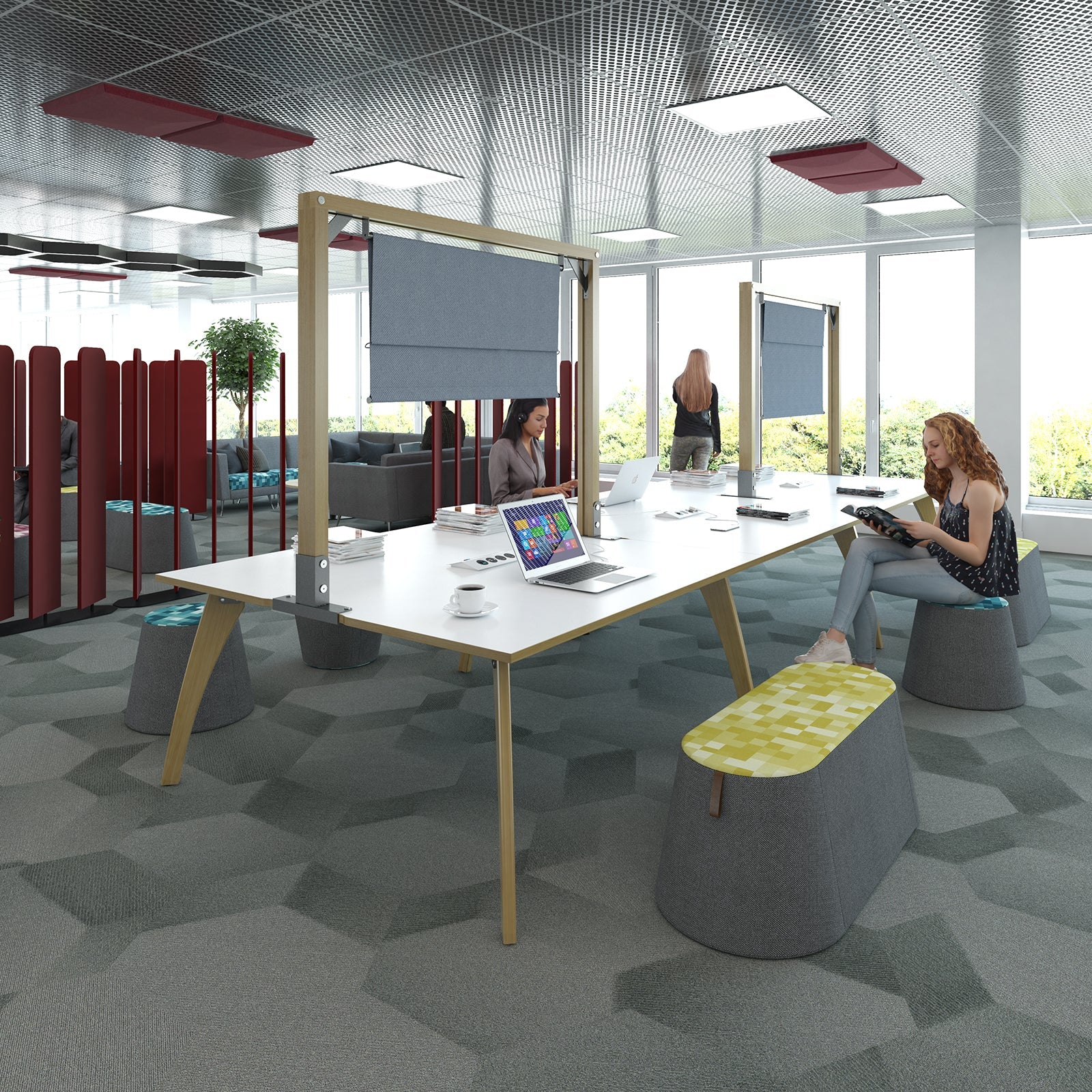 Enable worktable 1600mm deep with wooden legs