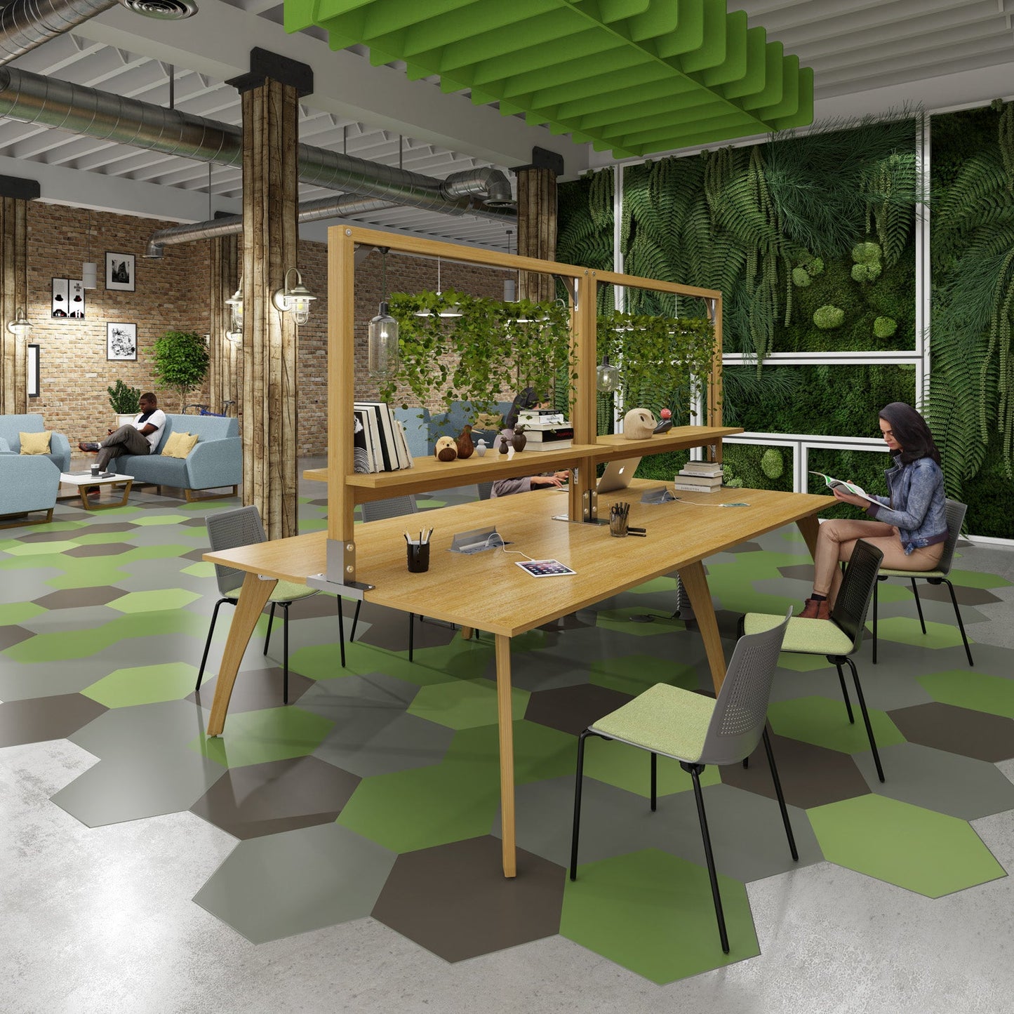 Enable worktable 1600mm deep with wooden legs