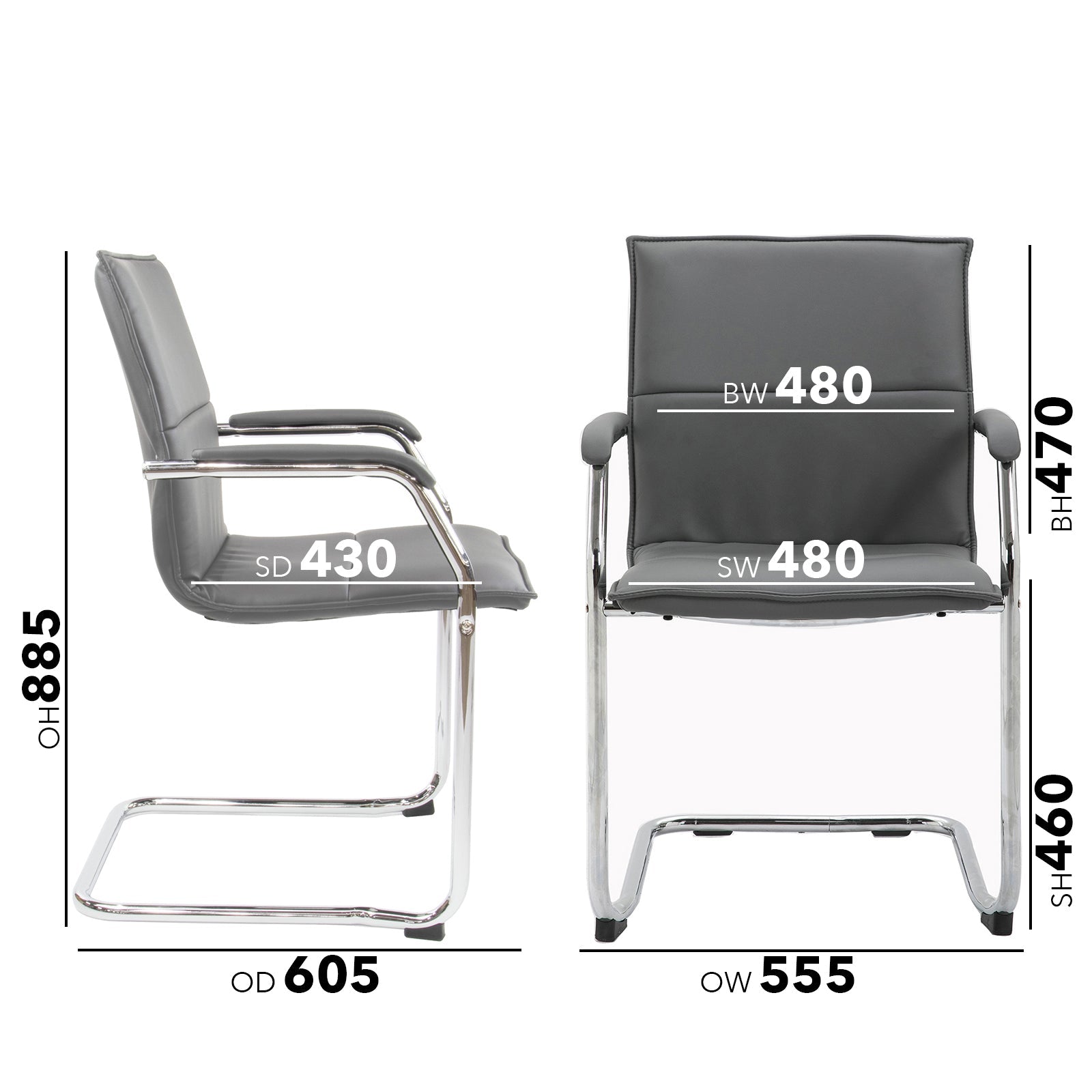 Essen stackable meeting room cantilever chair