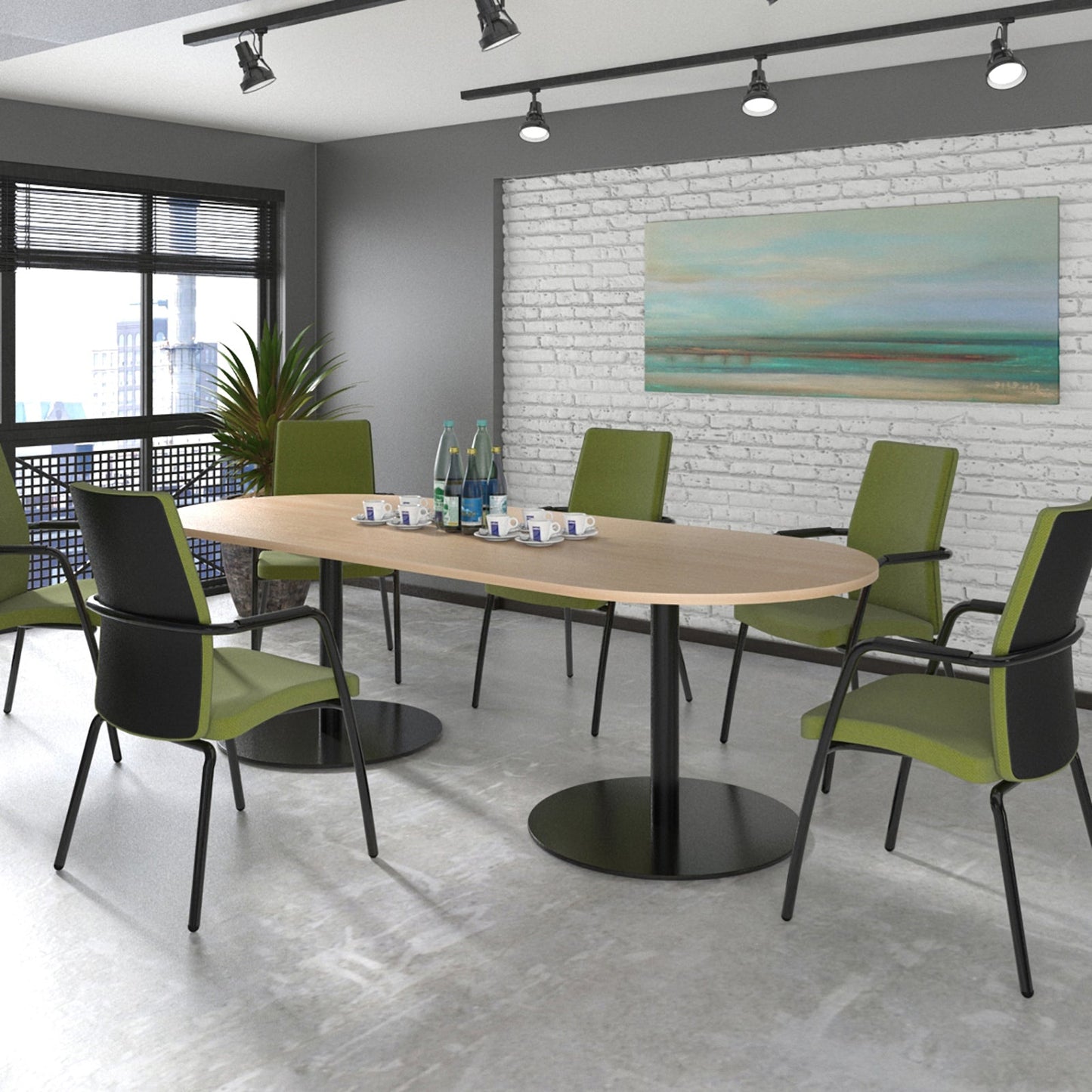Eternal rectangular power ready boardroom table