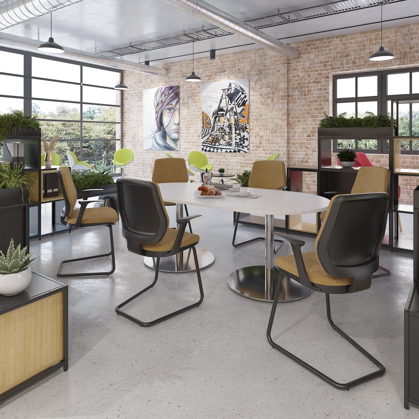 Eternal rectangular power ready boardroom table