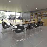 Semi circular deluxe flip top meeting table