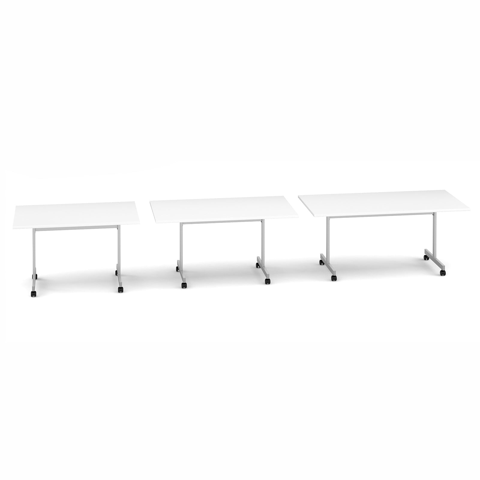Semi circular flip top meeting table