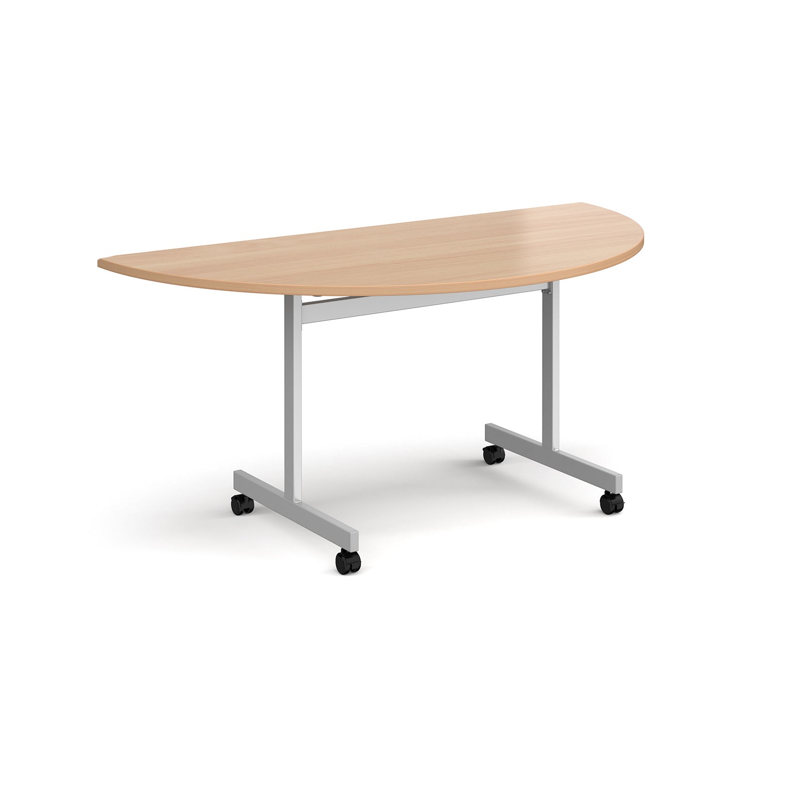 Semi circular flip top meeting table