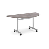 Semi circular flip top meeting table